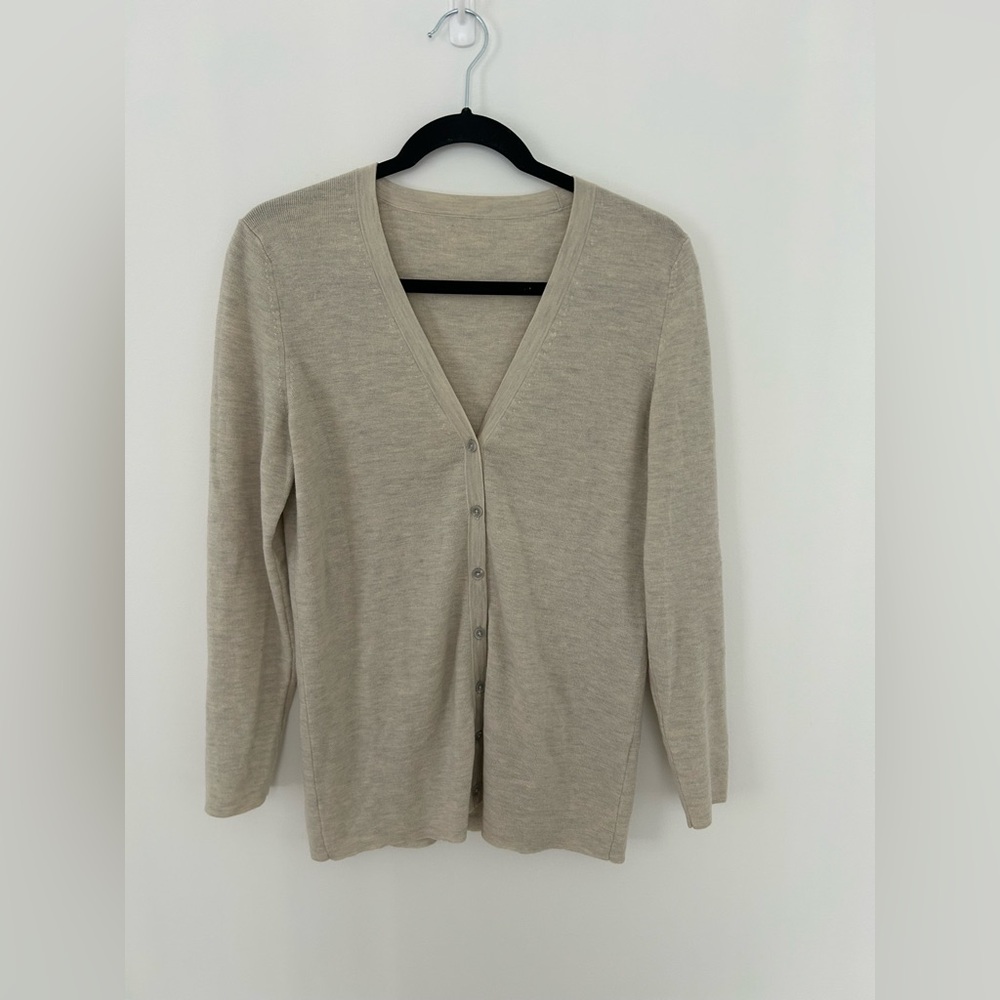 100% merino wool minimalist cardigan sweater
